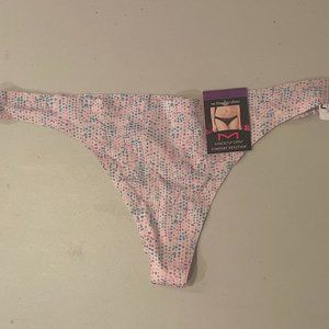 Maidenform Comfort Devotion Thong Underwear 40149 2XL/9 Pink Purple Blue Pattern